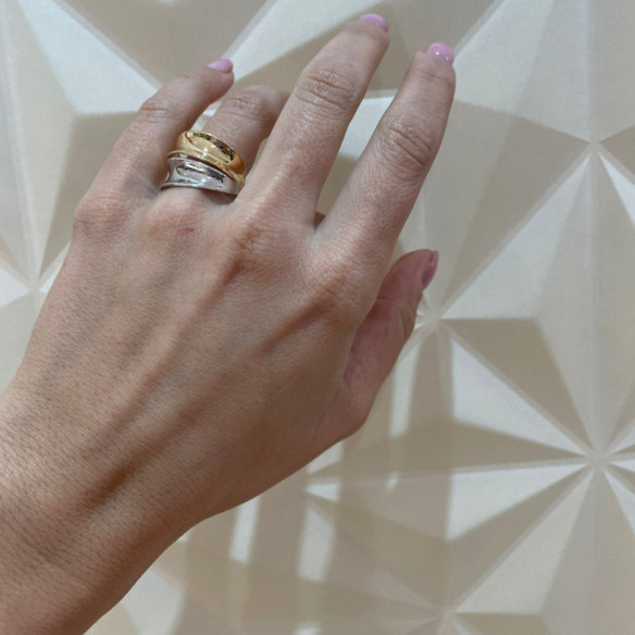 Anillo Oro Basic Gold Dos Bandas Convexas - Anéis de ouro sem pedras