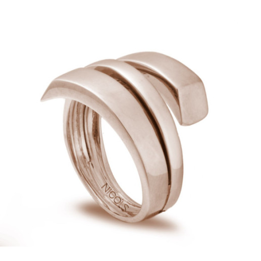 Anillo Tribanda Completa Oro Rosa - Anillos de Oro Sin Piedras