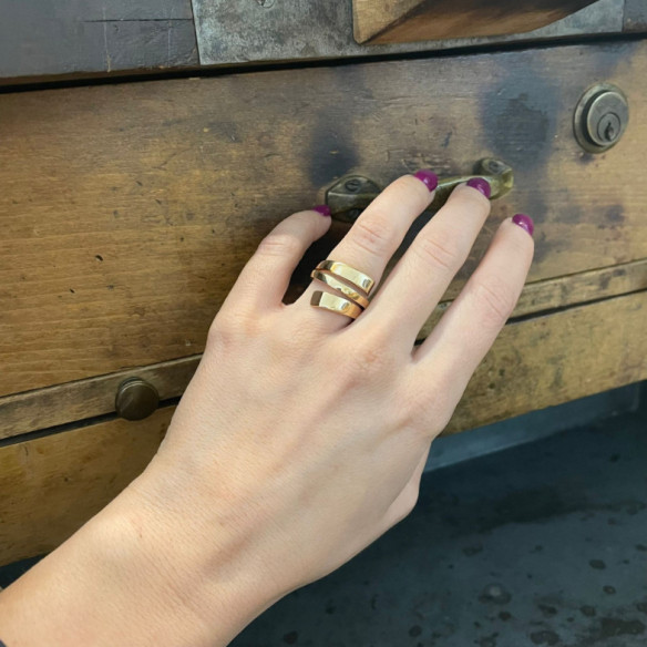 Anillo Tribanda Completa Oro Rosa - Anillos de Oro Sin Piedras