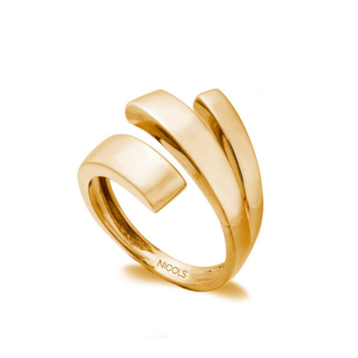Anillo Tribanda Cuadrada Oro Amarillo - Anéis de ouro sem pedras