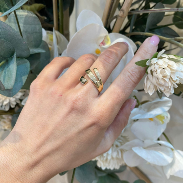 Anillo Tribanda Cuadrada Oro Amarillo - Anillos de Oro Sin Piedras