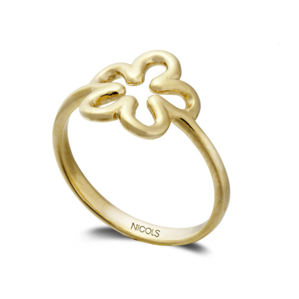 Anillo Oro Basic Gold Flor Fina - Anillos de Oro Sin Piedras