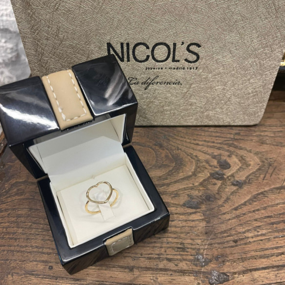 Anillo Oro Silueta Corazón - Bagues d'or sans pierres