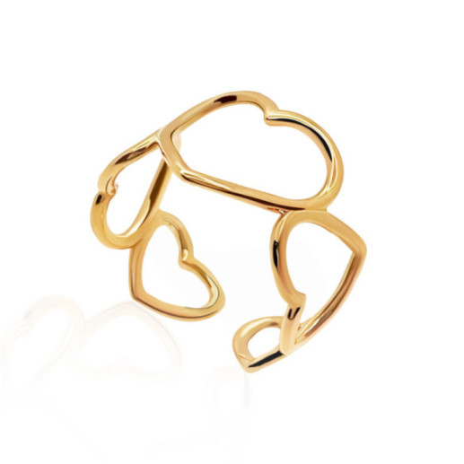 Anillo Oro Silueta 5 Corazones - Anillos de Oro Sin Piedras