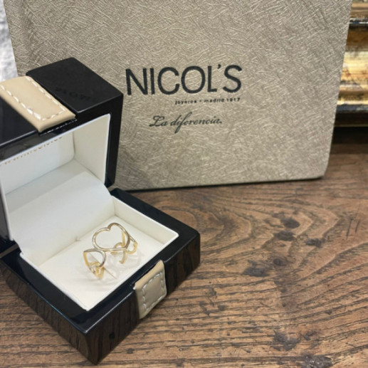 Anillo Oro Silueta 5 Corazones - Anillos de Oro Sin Piedras 2