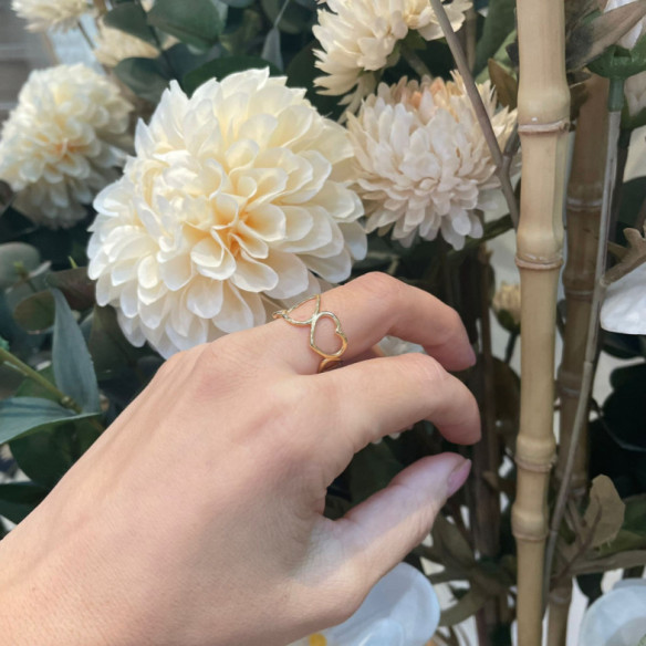 Anillo Oro Silueta 5 Corazones - Bagues d'or sans pierres