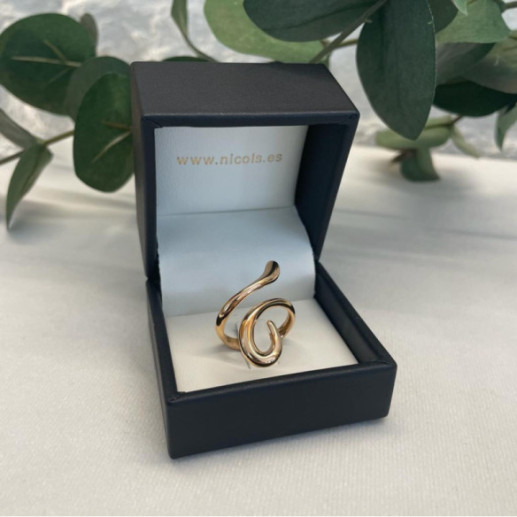 Anillo Oro Basic Gold Latigo Enfrentado - Anillos de Oro Sin Piedras 2