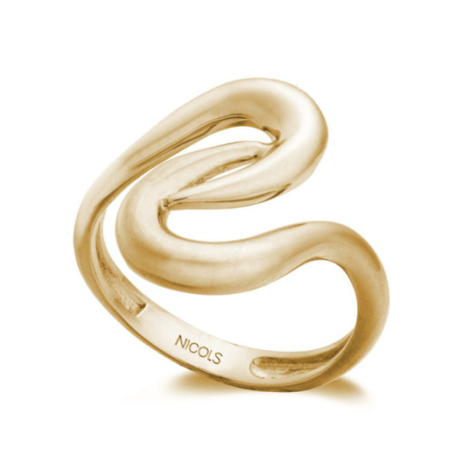 Anillo Oro Basic Gold Latigo Dos Ondas Cruzada - Anillos de Oro Sin Piedras