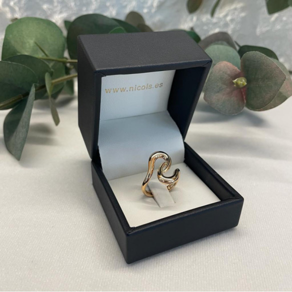 Gold ring BASIC GOLD LATIGO two waves CRUSADE - Golden rings without stones