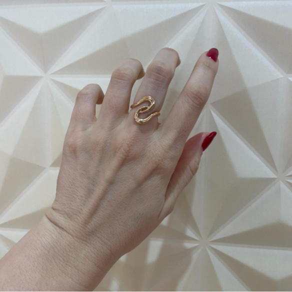 Gold ring BASIC GOLD LATIGO two waves CRUSADE - Golden rings without stones