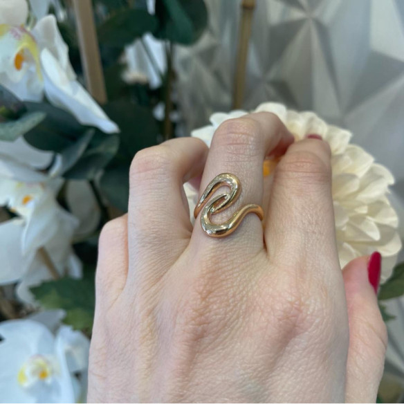 Gold ring BASIC GOLD LATIGO two waves CRUSADE - Golden rings without stones