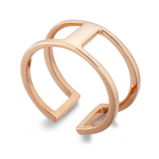 Anillo Oro Basic Gold Pulgar Doble Barra Unida - Anillos de Oro Sin Piedras