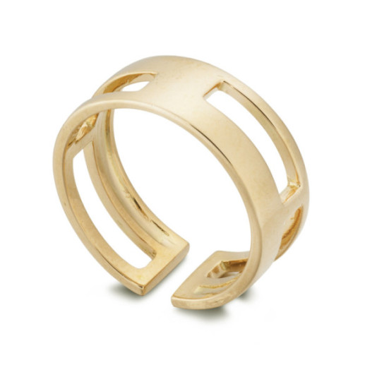 Anillo Oro Basic Gold Pulgar 4 Huecos Cuadrado - Anillos de Oro Sin Piedras