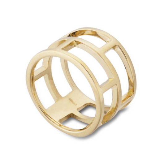 Anillo Oro Basic Gold Pulgar 8 Huecos Cuadrado - Anillos de Oro Sin Piedras