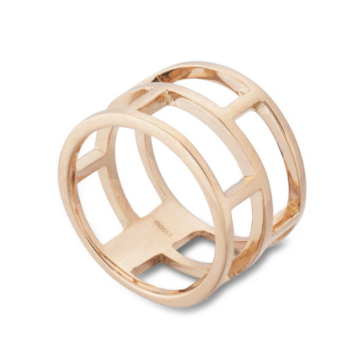 Anillo Oro Basic Gold Pulgar 8 Huecos Cuadrado - Anillos de Oro Sin Piedras