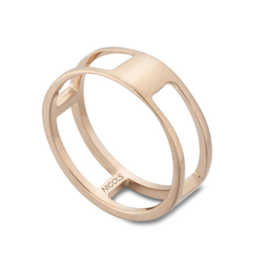 Anillo Oro Basic Gold Pulgar 4 Huecos Cuadrado - Anillos de Oro Sin Piedras
