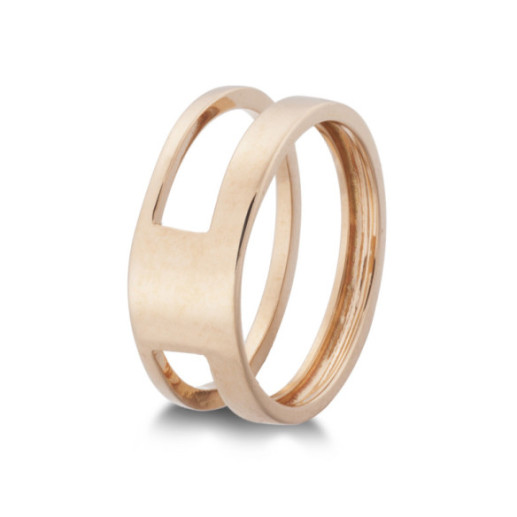 Anillo Oro Basic Gold Pulgar Un Hueco Cuadrado - Anillos de Oro Sin Piedras