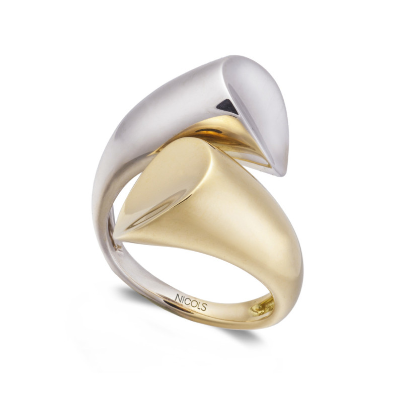 YOU AND ME MAXI Yellow and White Gold Ring - Golden rings without stones