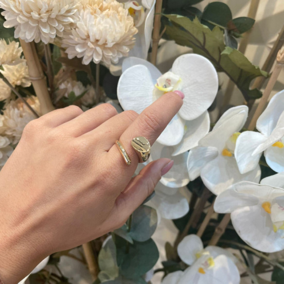 Gold ring BASIC GOLD TU YO Whip - Golden rings without stones