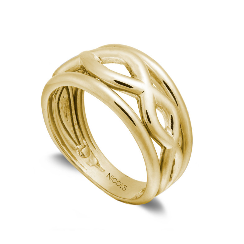 Goldener Ring Basic Gold Cenefa Crusade - Goldene Ringe ohne Steine