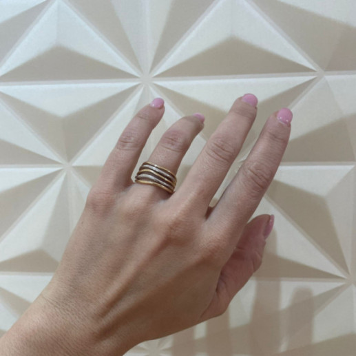 Anillo Oro Minimalista 5 Bandas onduladas - ANILLOS 2