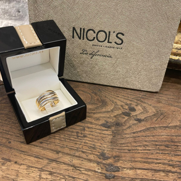 Anillo Oro Minimalista 5 Bandas onduladas - ANELLI