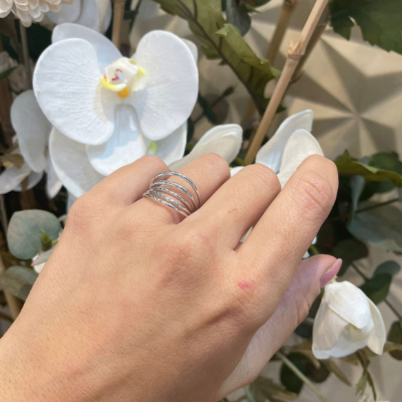 Minimalist Gold Ring 5  Wavy Lines - Golden rings without stones