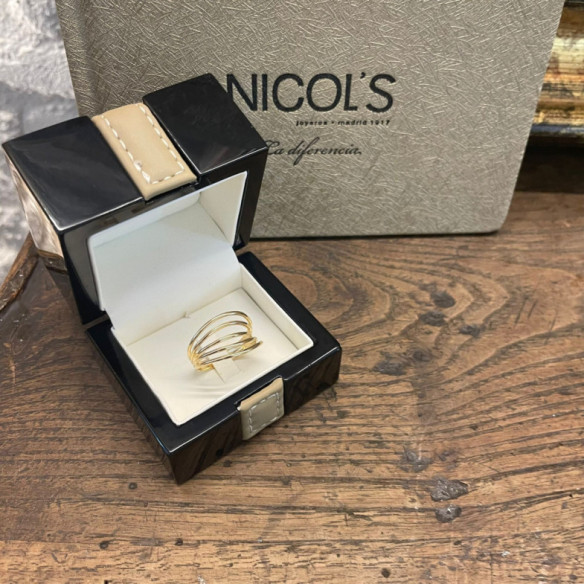 Anillo Oro Minimalista 5 Lineas onduladas - Anelli d'oro senza pietre