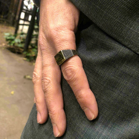 Balls Square Rose Gold Seal Mate - Man rings stamps