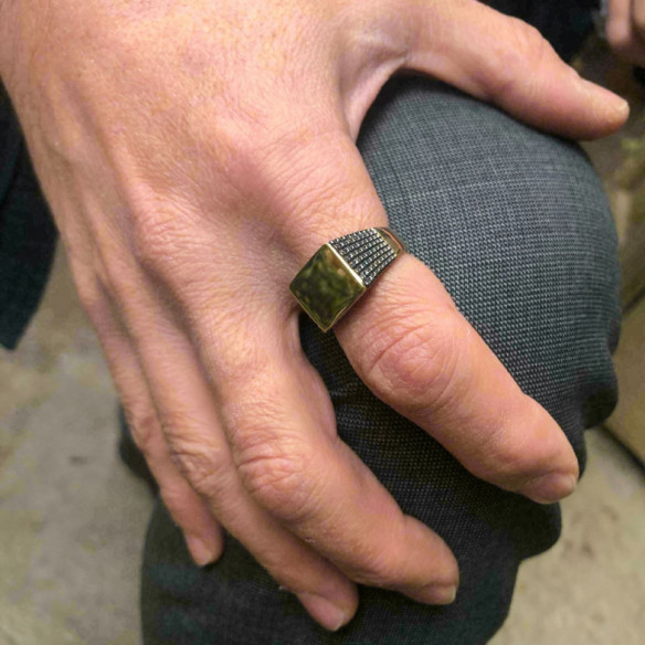 Modern Square Gold Seal Balls - Man rings stamps