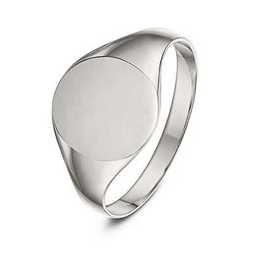 Sello Oro Blanco Redondo Vintage - Anillos de Hombre Sellos
