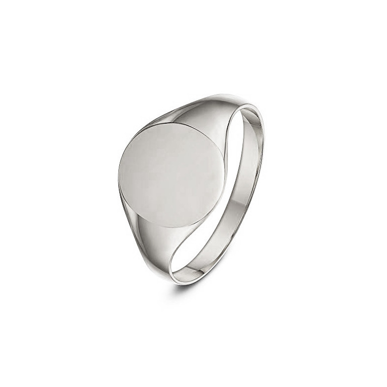 Sello Oro Blanco Redondo Vintage - Anillos de Hombre Sellos