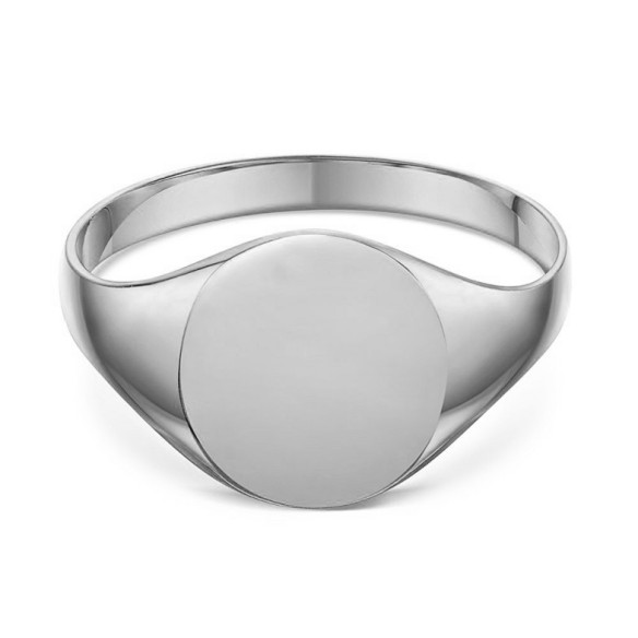 Sello Oro Blanco Redondo Vintage - Anillos de Hombre Sellos