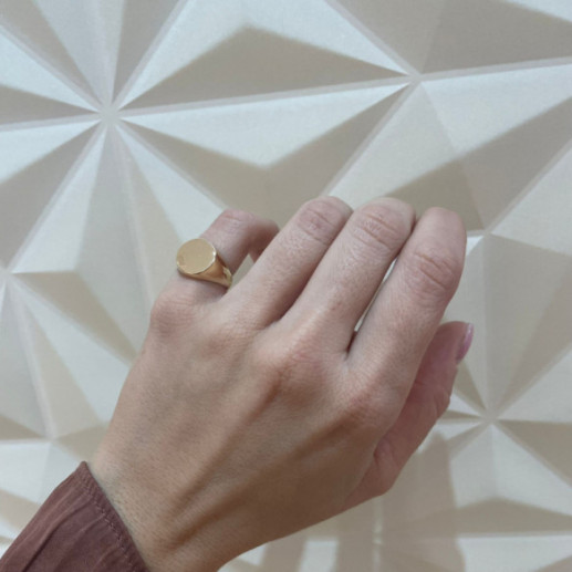 Anillo Sello Oro Amarillo Redondo Vintage - projetos de corrente 2