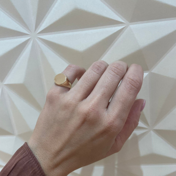 Anillo Sello Oro Amarillo Redondo Vintage - disegni attuali