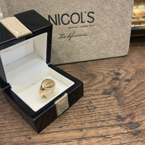 Anillo Sello Oro Amarillo Redondo Vintage - projetos de corrente
