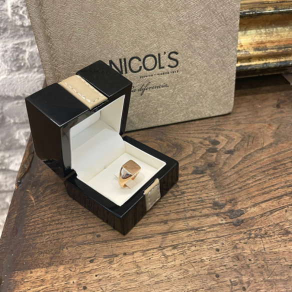 Sello Oro Rosa Mujer Cuadrado Vintage - Anéis de ouro rosas