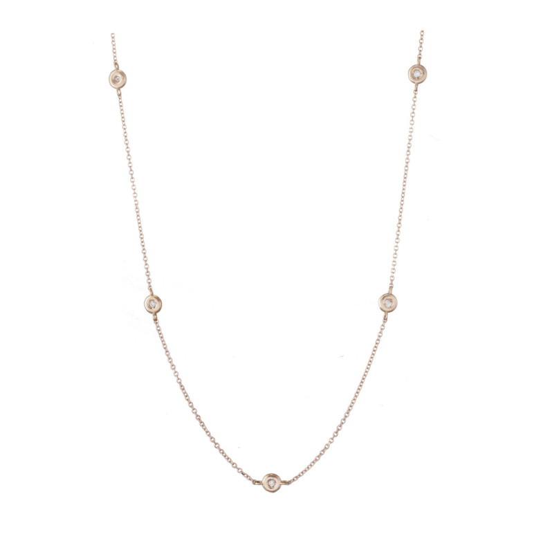 Collar Oro Diamantes 5 Spot - Collares de Diamantes
