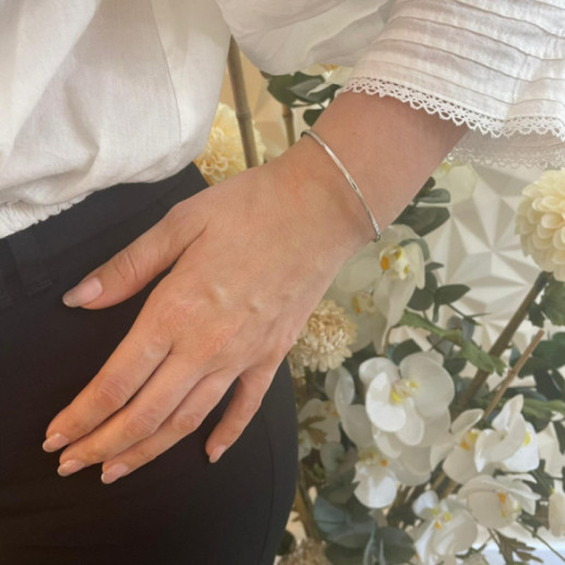 Pulsera Tubo Cuadrado Oro Blanco - Goldarmbänder 2