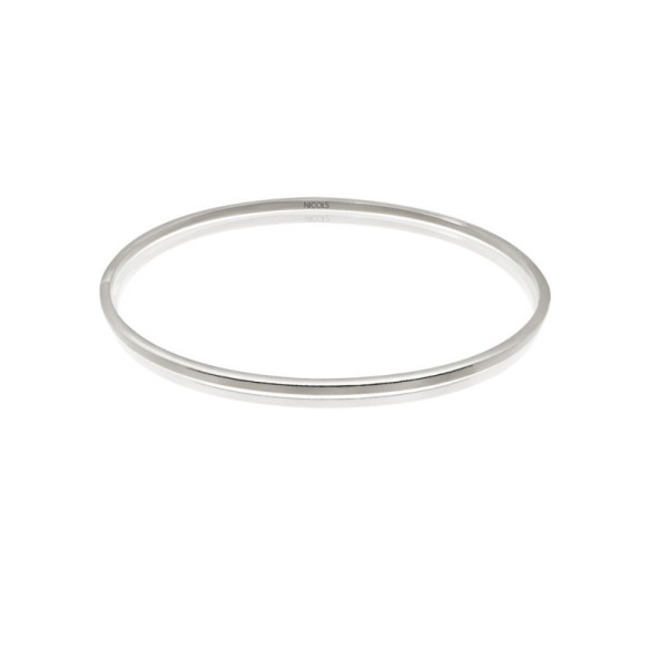 Pulsera Tubo Cuadrado Oro Blanco - Brazaletes de Oro