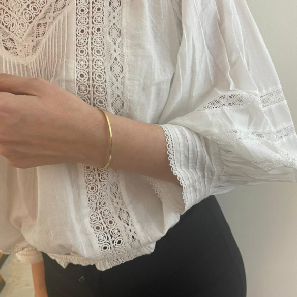 Yellow Gold Square Tube Bracelet - Gold bracelets
