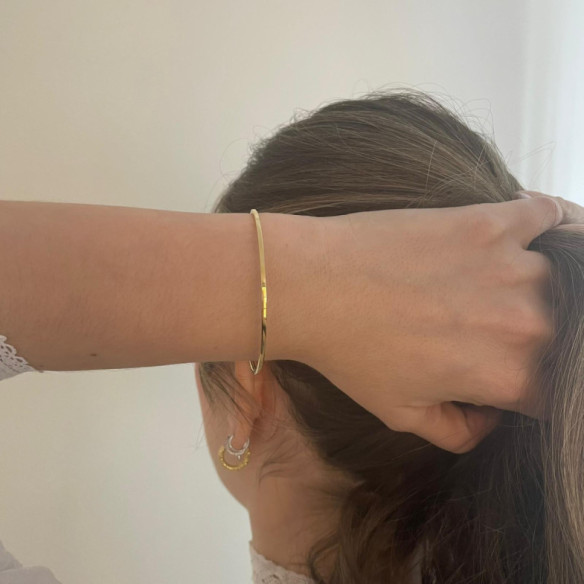 Pulsera Tubo Cuadrado Oro Amarillo - Pulseiras de ouro