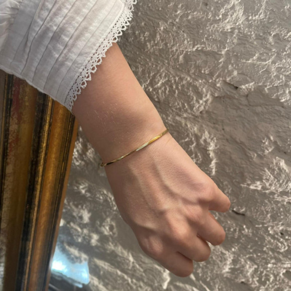 Pulsera Tubo Cuadrado Oro Rosa - Brazaletes de Oro