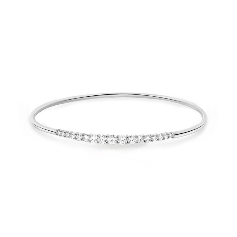 Brazalete Tubo Redondo Oro Blanco Eloise 17 Diamantes - Bracelets d'or