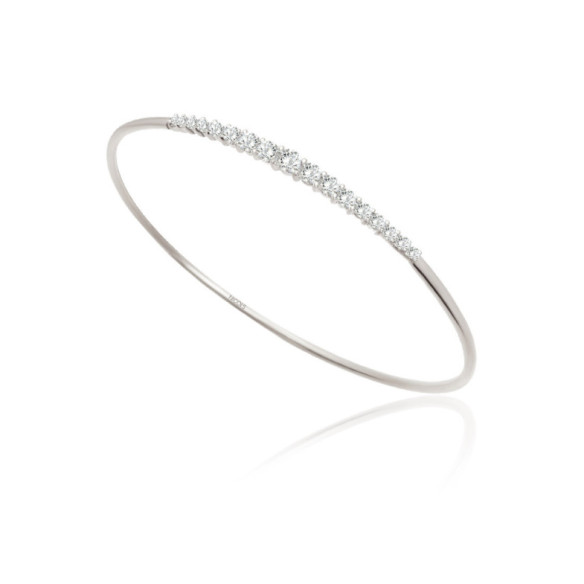 Brazalete Tubo Redondo Oro Blanco Eloise 17 Diamantes - Bracelets d'or