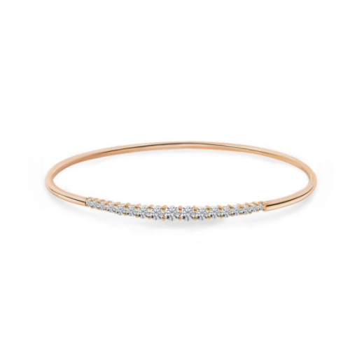 Brazalete Tubo Redondo Oro Rosa Eloise 17 Diamantes - Pulseiras de ouro