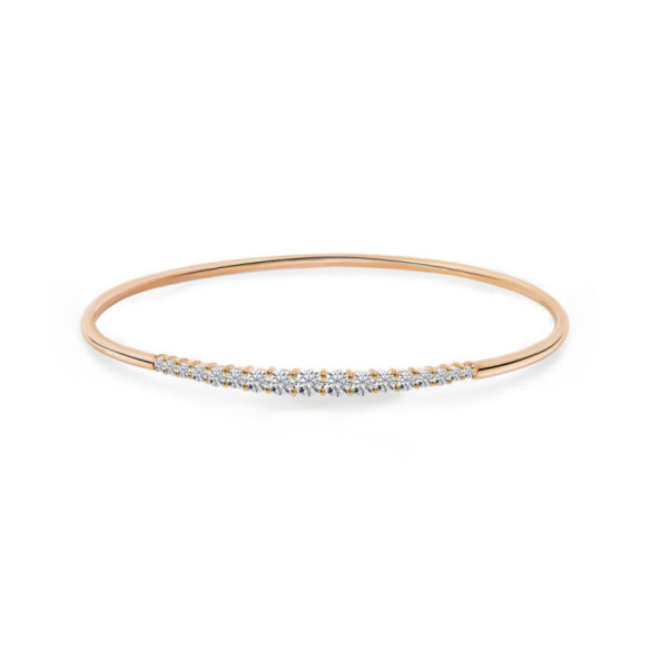 Bracelet Tube Round Rose Gold  17 Diamonds Eloise - Gold bracelets