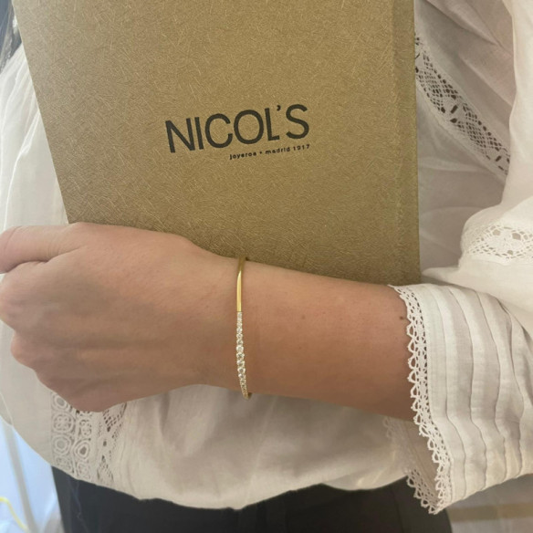 Bracelet Tube Round Rose Gold  17 Diamonds Eloise - Gold bracelets