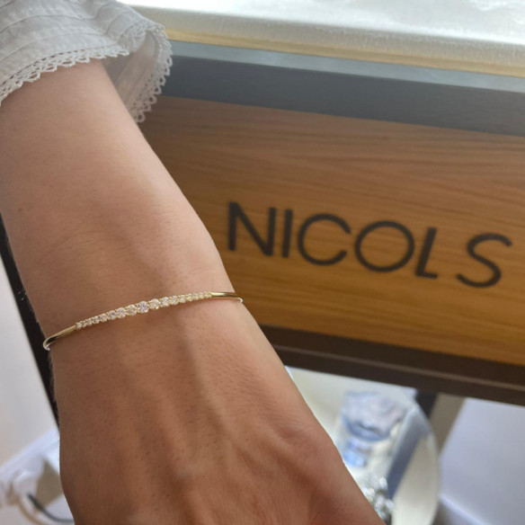 Brazalete Tubo Redondo Oro Rosa Eloise 17 Diamantes - Bracelets d'or