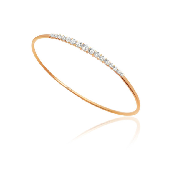 Brazalete Tubo Redondo Oro Rosa Eloise 17 Diamantes - Bracelets d'or